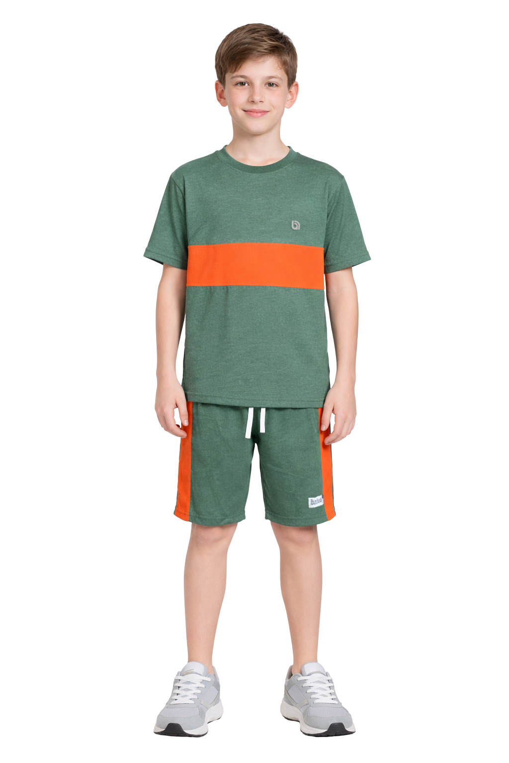 Bahob® Kids Short Set Top & Shorts Set Short Sleeves T Shirt Contrast Kids Short Set Top & Shorts Set Short Sleeves T Shirt Contrast Paneled Sports Summer Two Piece Outfit Set Children 3-14 Years