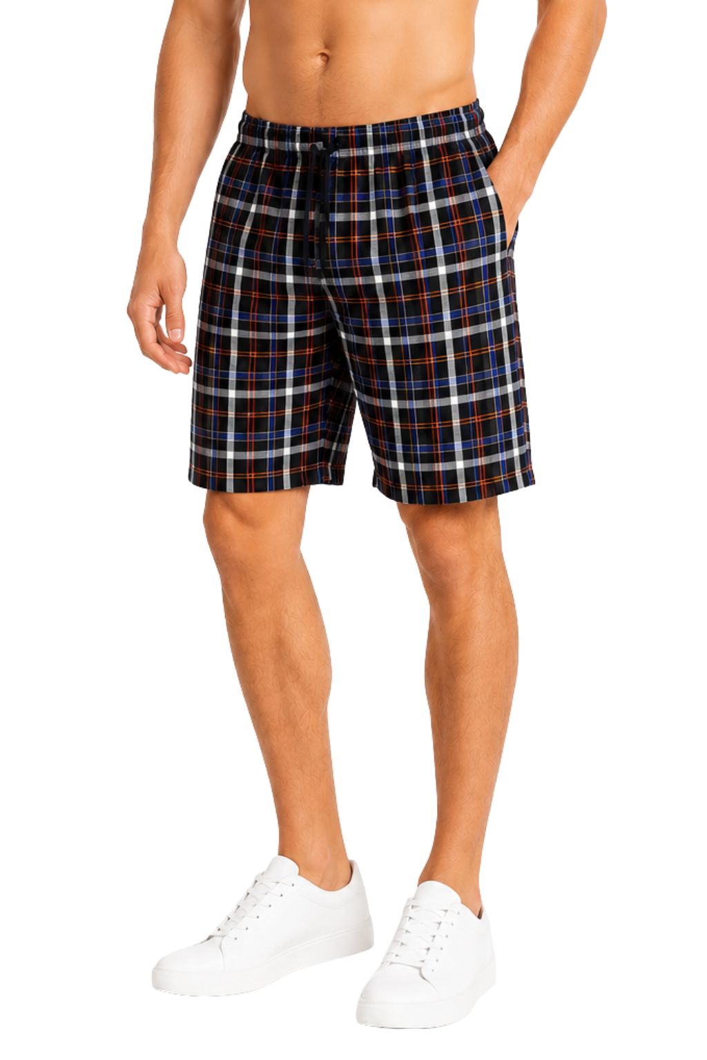 2 Pack Men's Cotton Pyjamas Lounge Shorts Bottoms Check Woven Checked Pyjama Bottoms S-3XL