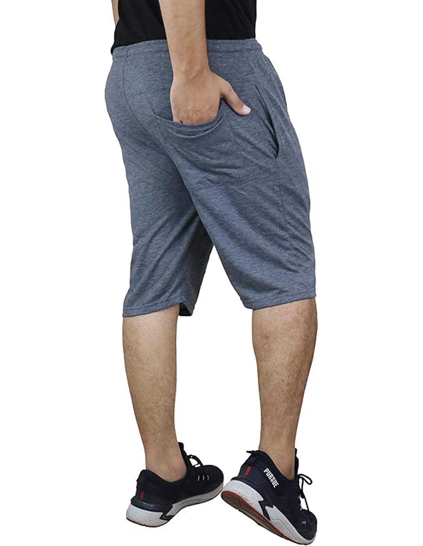 Bahob® Men's Jersey Short with Pockets Cotton Summer Elasticated Waistband Jogging S-3XL