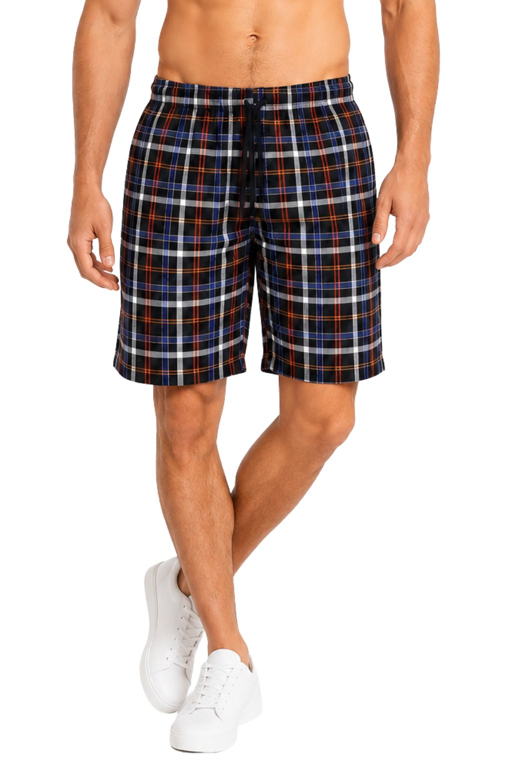 2 Pack Men's Cotton Pyjamas Lounge Shorts Bottoms Check Woven Checked Pyjama Bottoms S-3XL