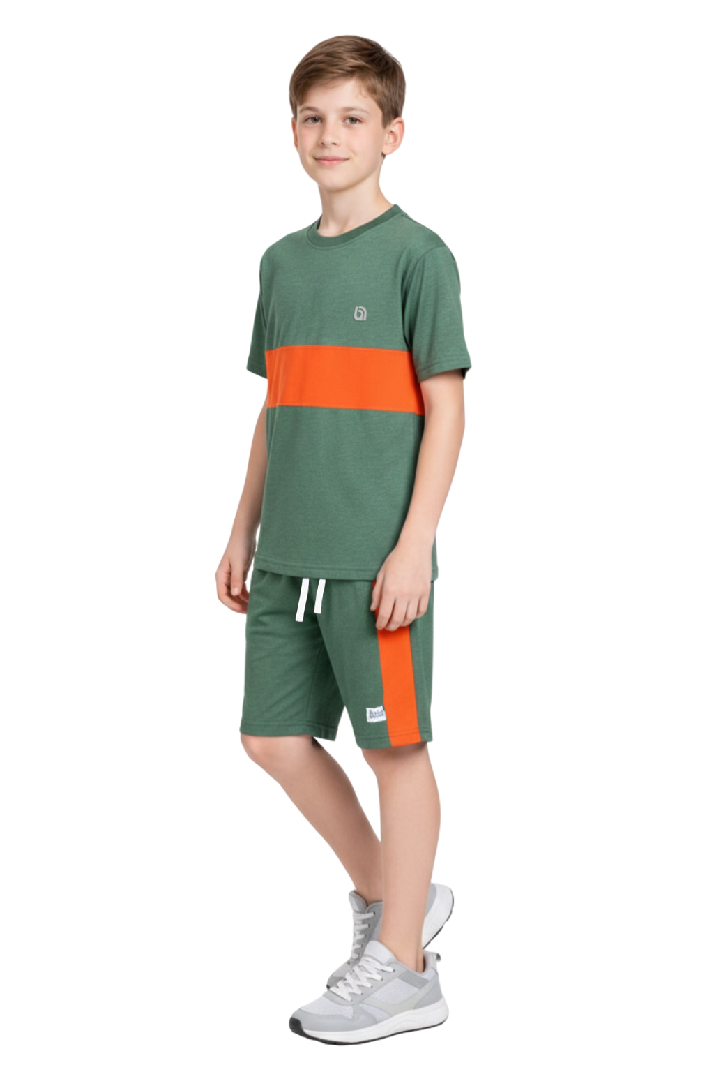 Bahob® Kids Short Set Top & Shorts Set Short Sleeves T Shirt Contrast Kids Short Set Top & Shorts Set Short Sleeves T Shirt Contrast Paneled Sports Summer Two Piece Outfit Set Children 3-14 Years
