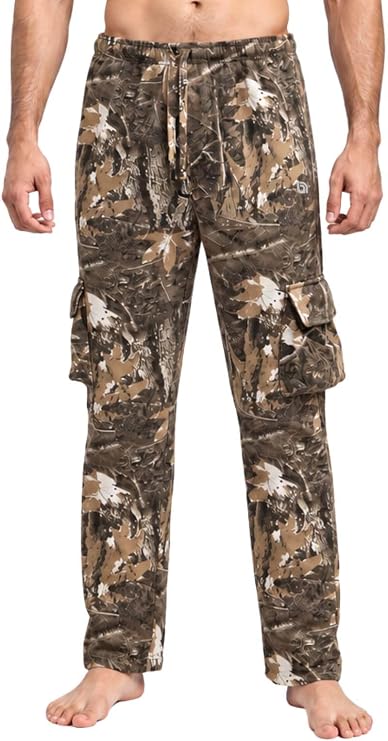 Bahob® Men's Cargo Trouser Fleece Sweatpants with Open Hem Multi Pocket Jogging Bottoms S-3XL