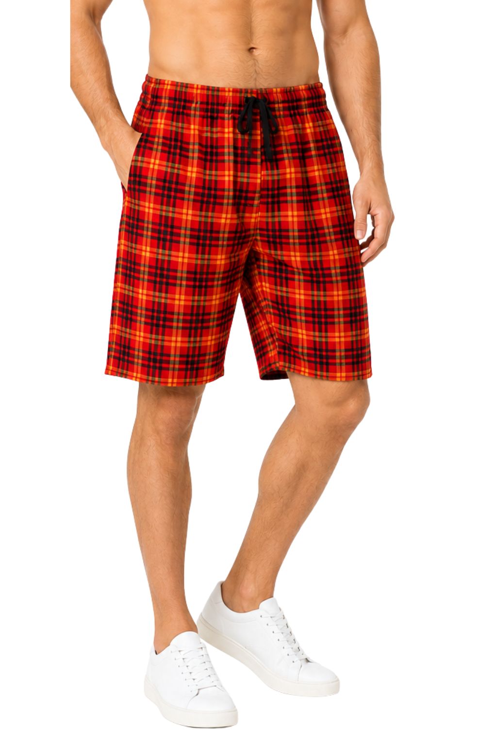 2 Pack Men's Cotton Pyjamas Lounge Shorts Bottoms Check Woven Checked Pyjama Bottoms S-3XL
