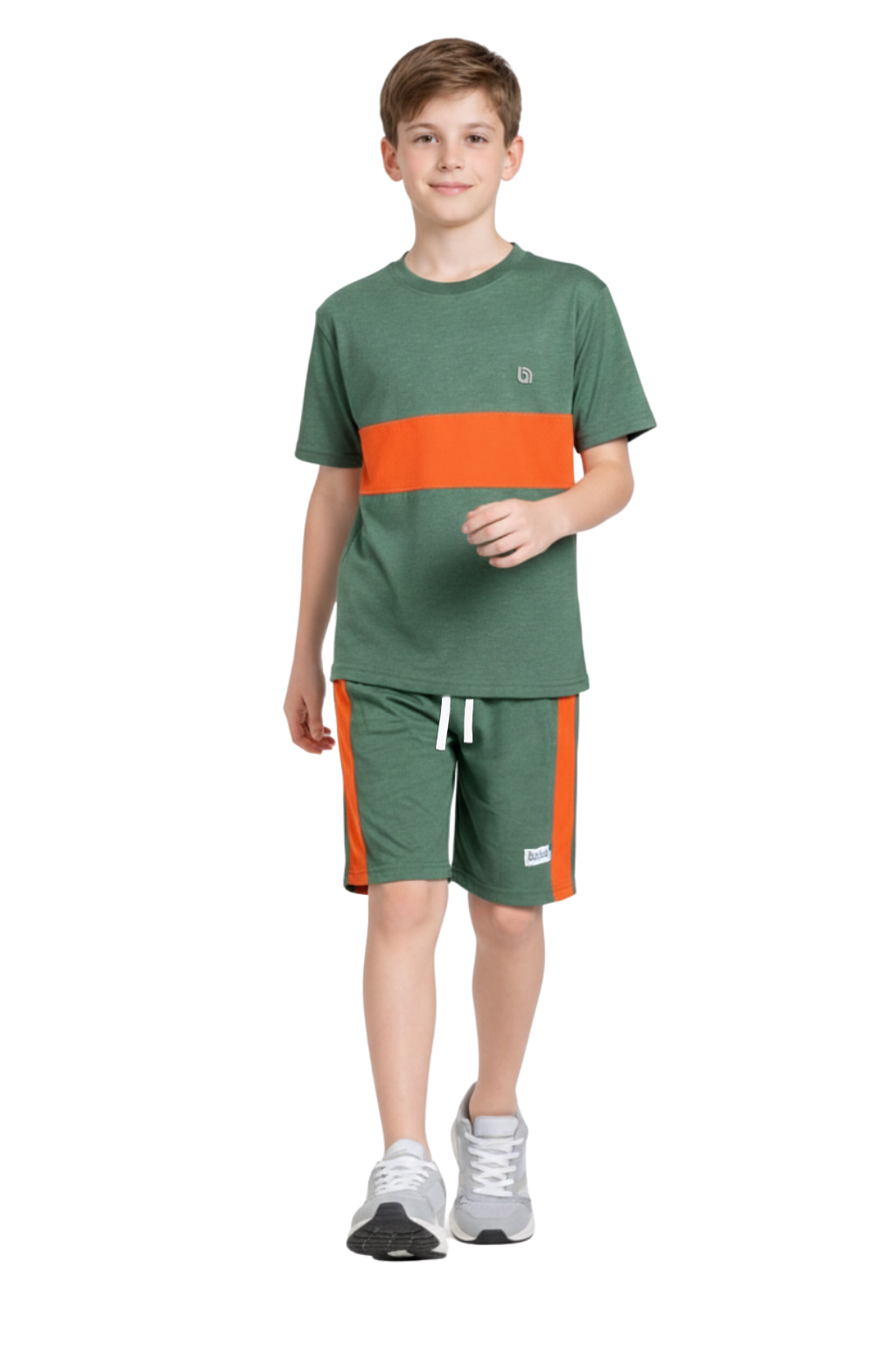 Bahob® Kids Short Set Top & Shorts Set Short Sleeves T Shirt Contrast Kids Short Set Top & Shorts Set Short Sleeves T Shirt Contrast Paneled Sports Summer Two Piece Outfit Set Children 3-14 Years