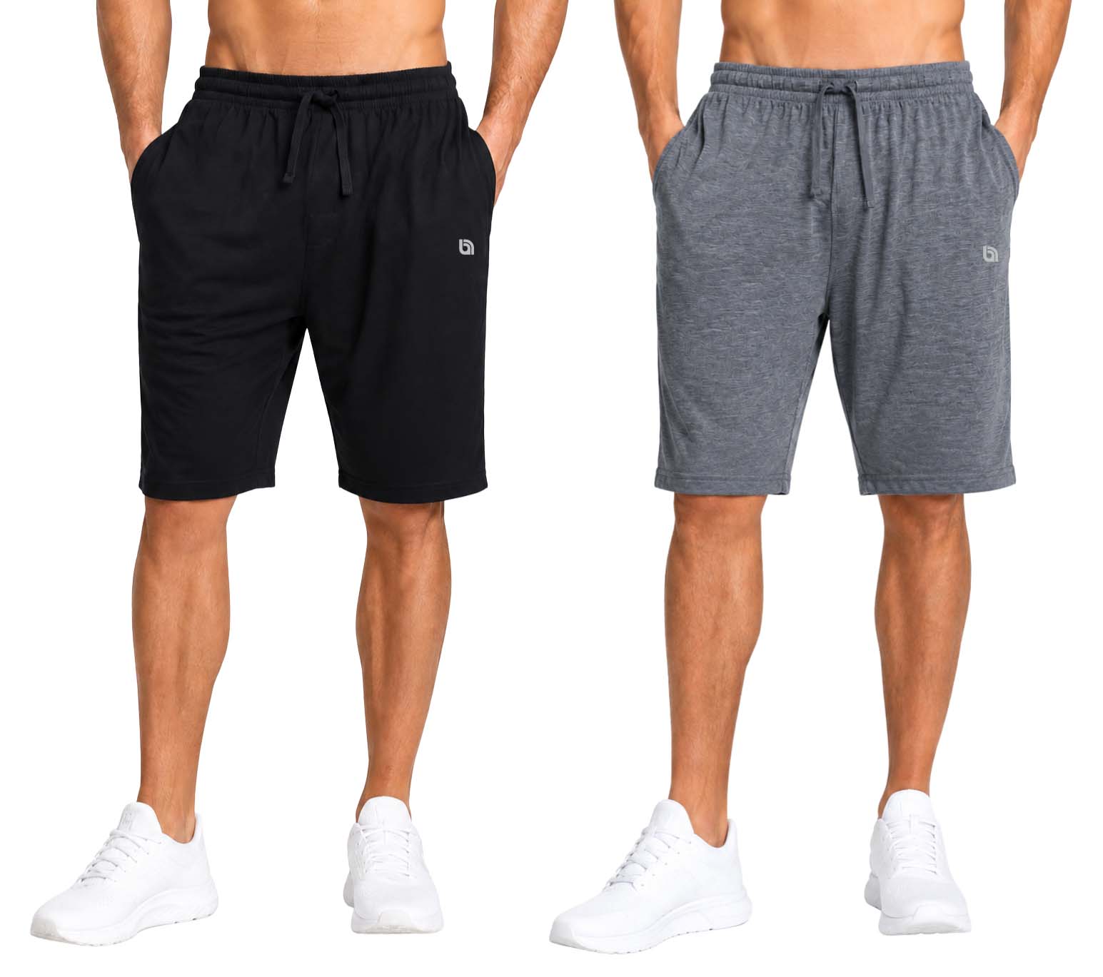 Bahob® Men's Jersey Short with Pockets Cotton Summer Elasticated Waistband Jogging S-3XL