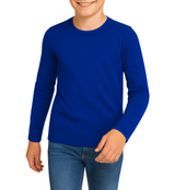 3 Pack Boys Girls Long Sleeved Top Round Neck Kids T Shirts Soft Cotton PE Top 5-14 Years