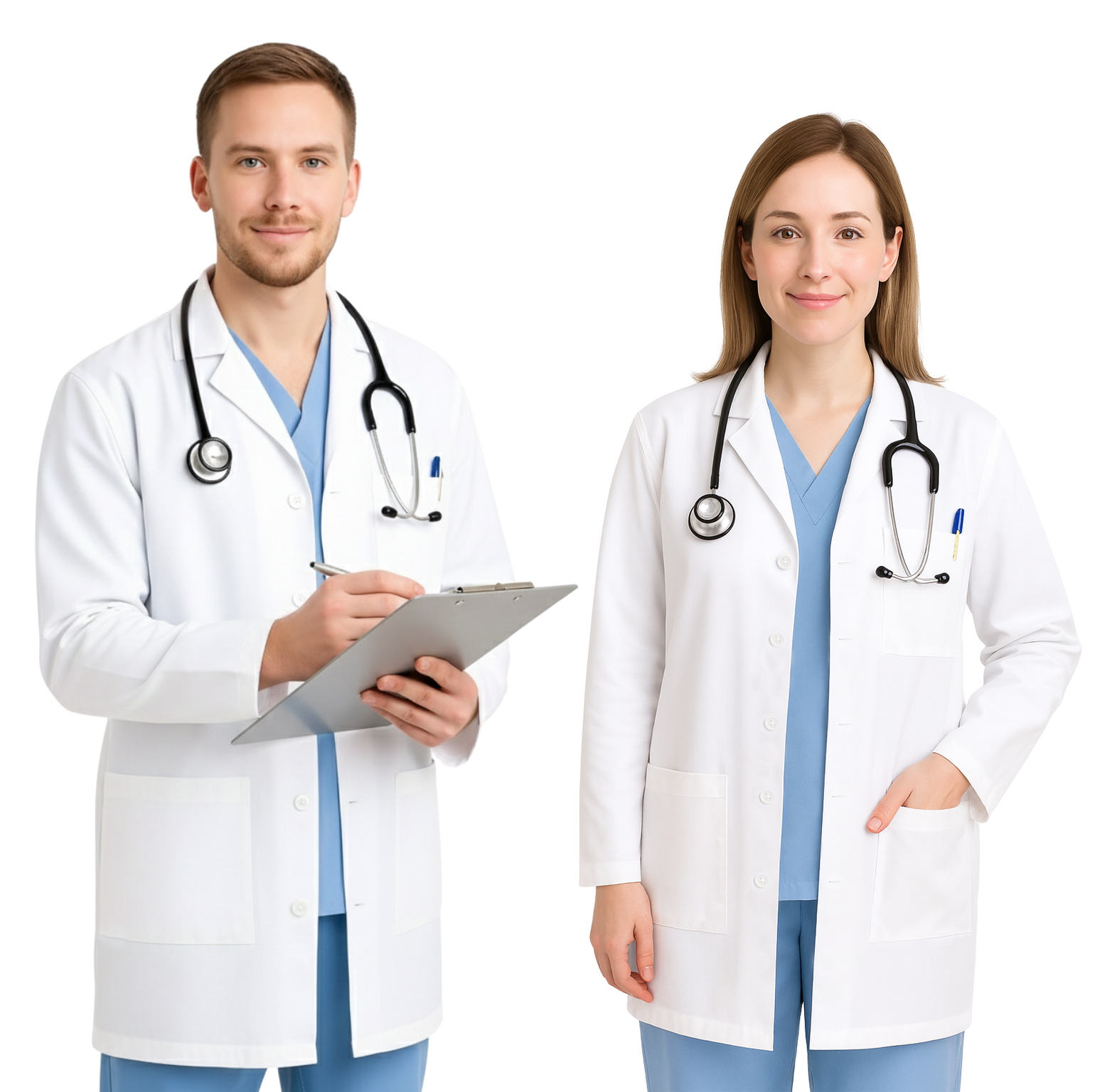 White Medical Coat Long Sleeved Unisex Lab Coat for Men and Women Doctors S-XXL