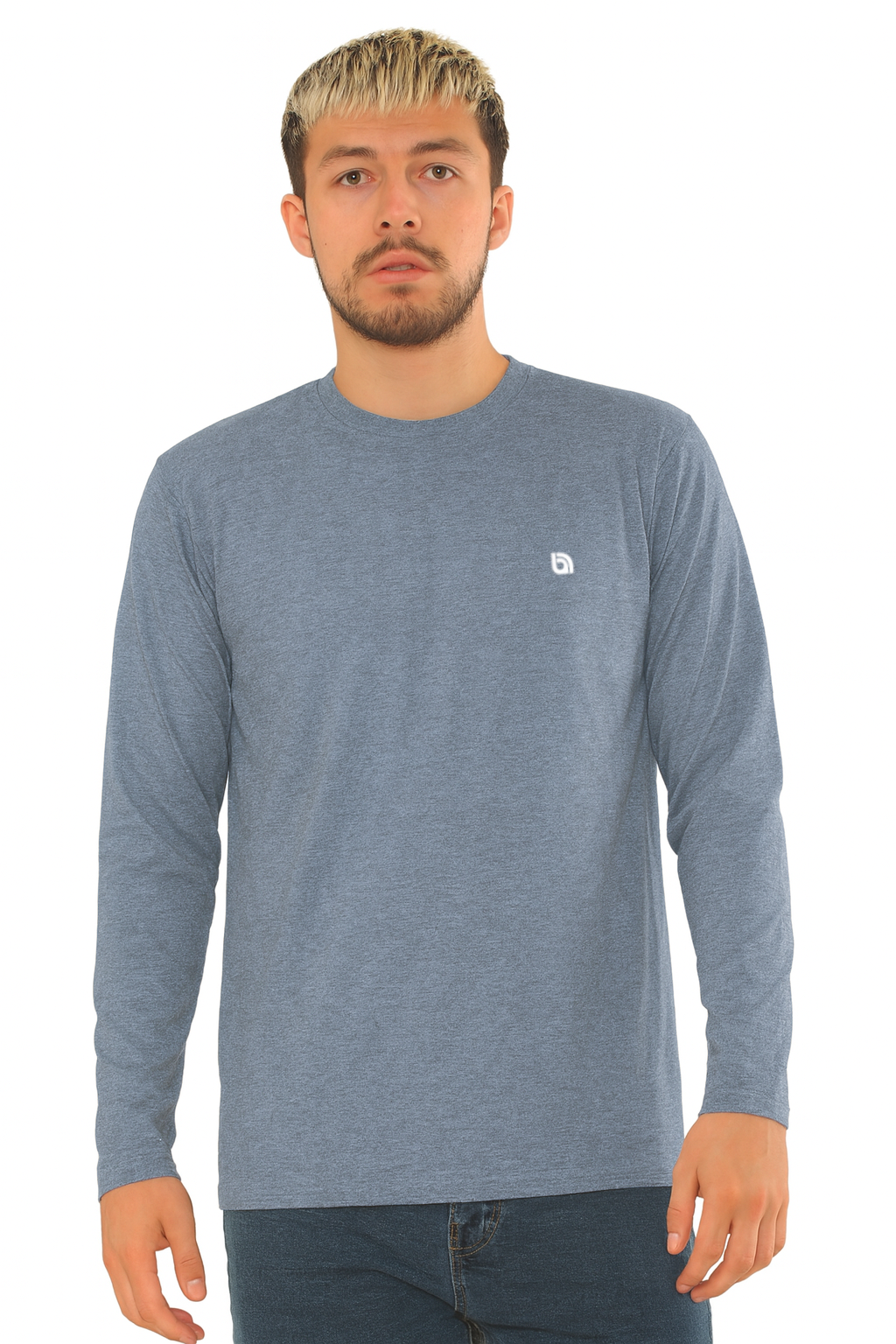 Bahob® 3 Pack Men's Long-Sleeved T-Shirt Round Neck T-Shirts Comfortable Crewneck Neck Tops for Men Soft Cotton S-3XL