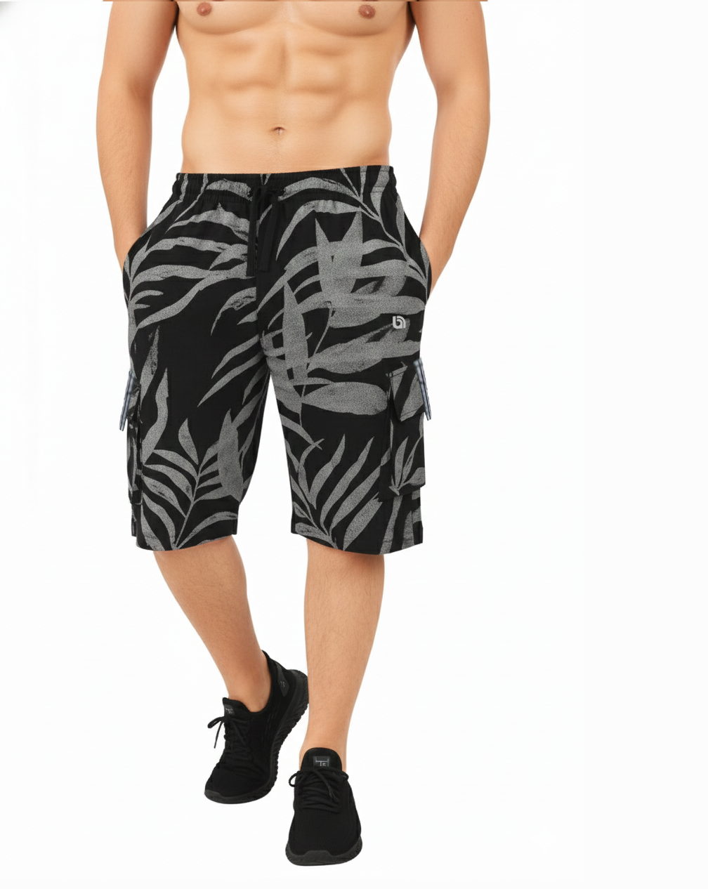 Bahob® Men's Fleece Short, Summer Casual Shorts Cotton with Elasticated Waistband Jogger Shorts S-XXL