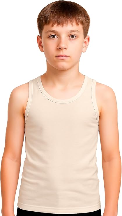 Bahob® 6 Pack Boy's Underwear Vests Soft Cotton Tank Tops Kids Sleeveless Vests Undershirts 100% Cotton