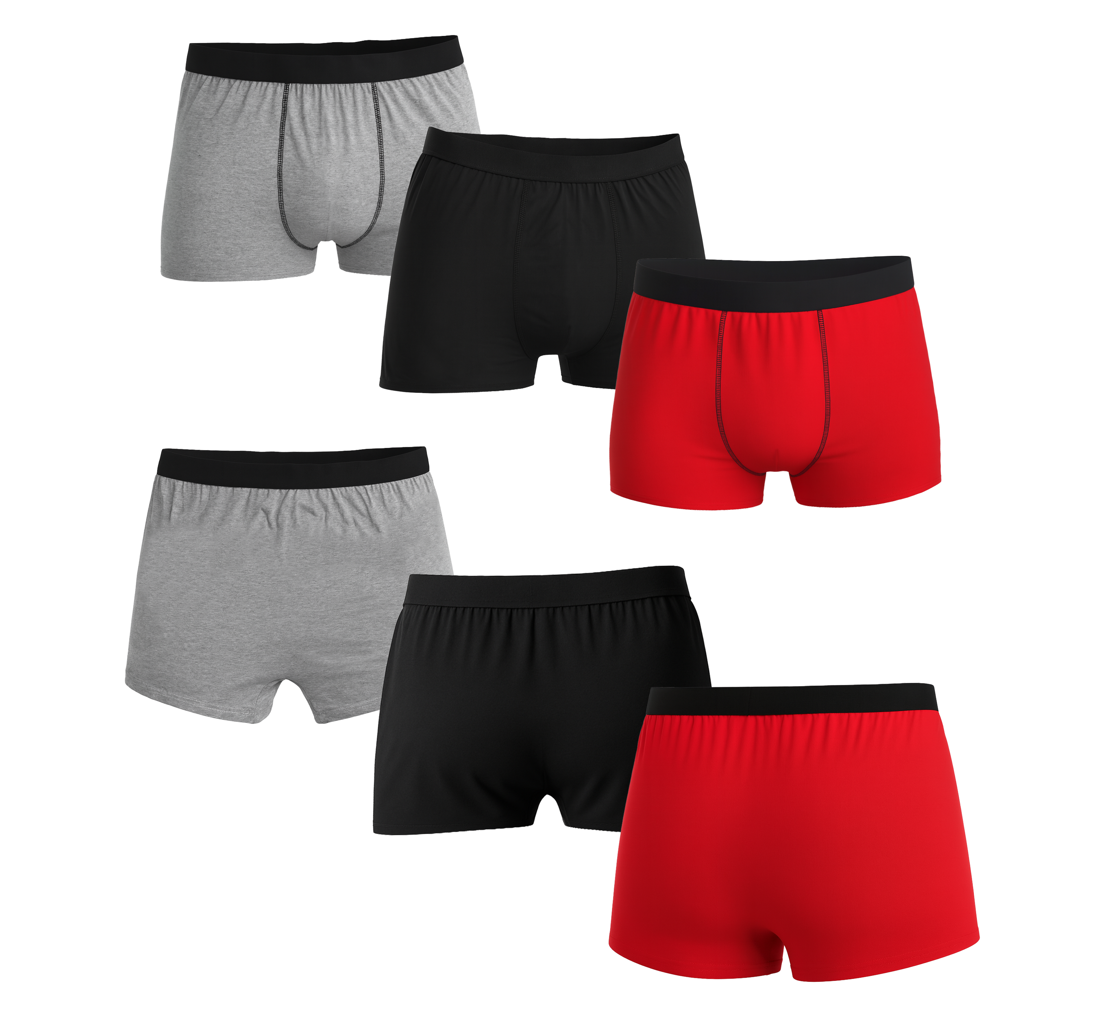 Bahob® Pack Of 6 Men's Boxers with Elastic Waist Shorts Underpants Trunks For Men's Soft Comfortable Men's Underwear S-3XL