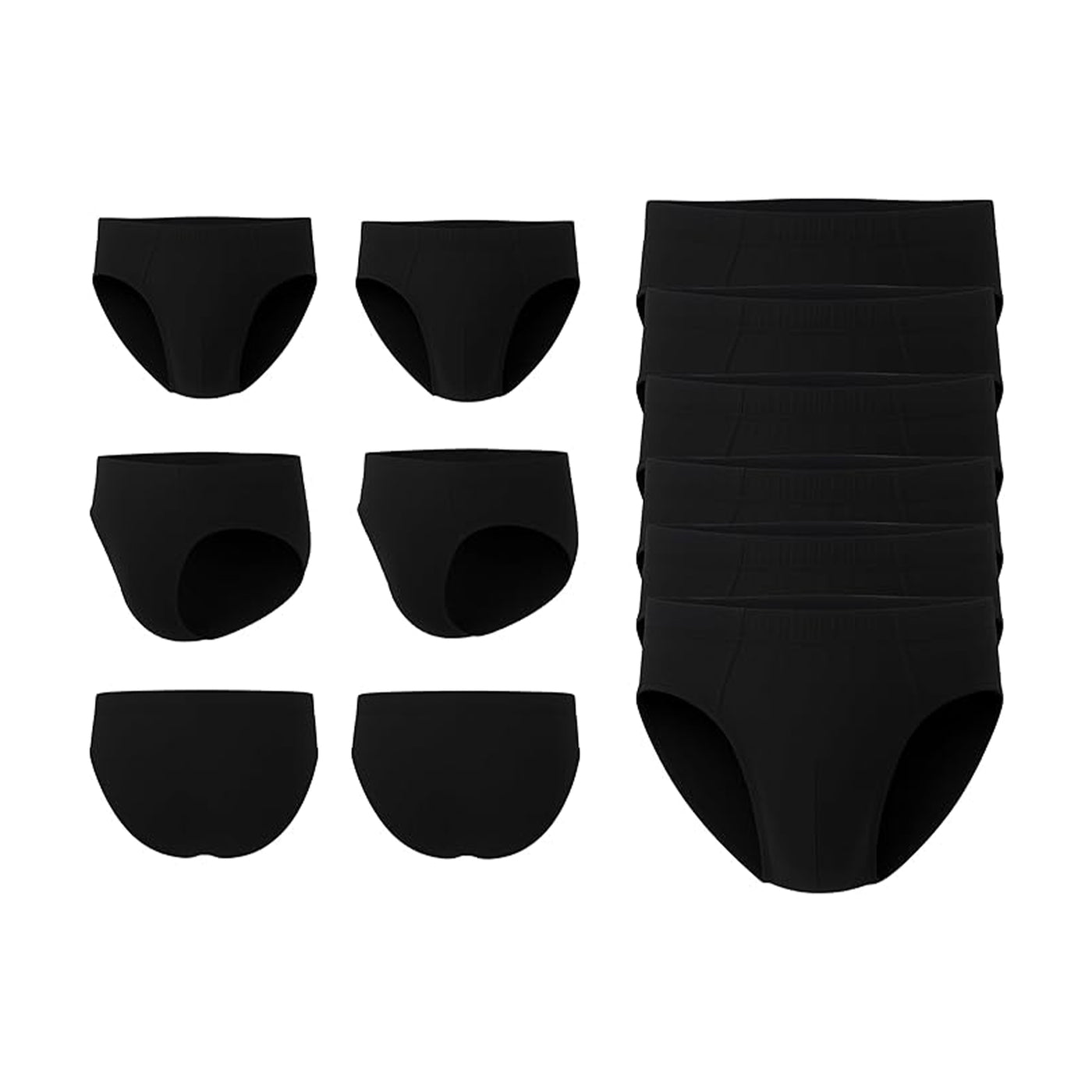 Bahob® 6 Pack Men's Underwear Briefs Ribbed Slips, Ultra Soft Sports Cotton Blend Slips Briefs