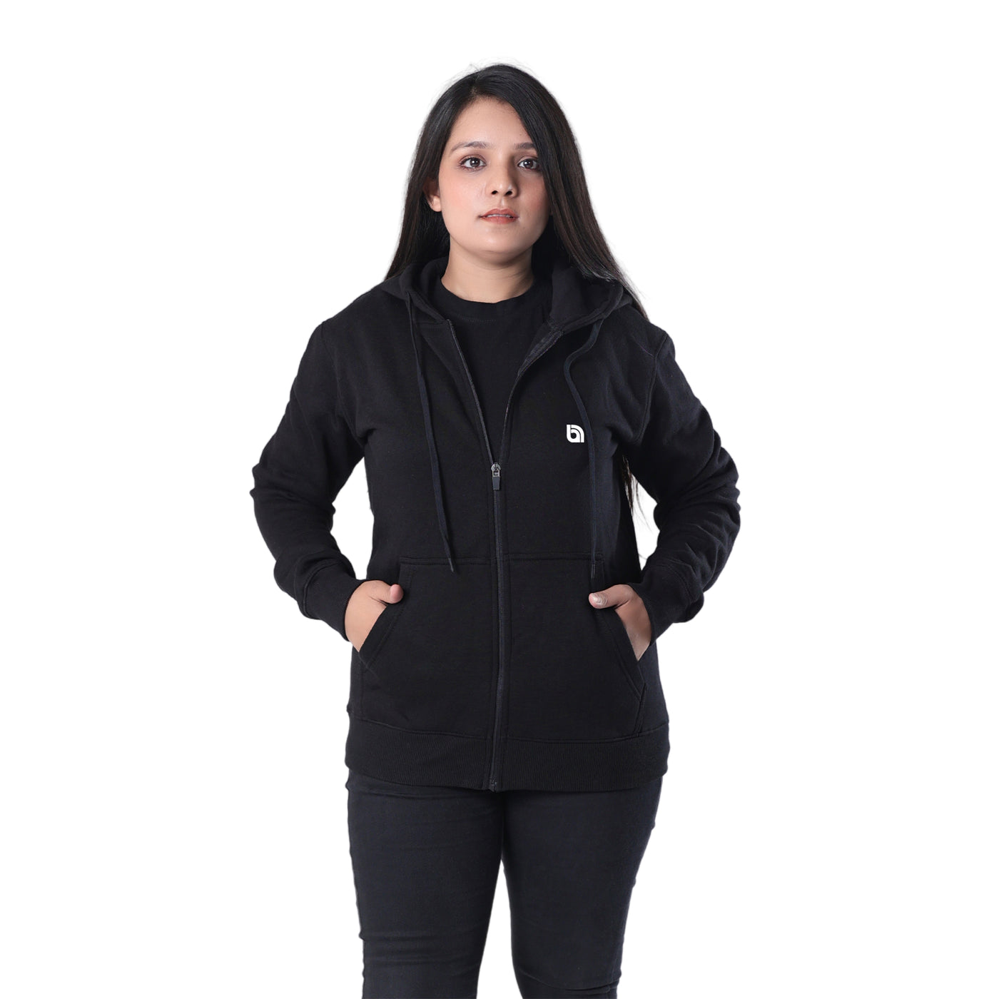 Bahob® Womens Ladies Plain Zip Up Hoodie Long Sleeve Sweatshirt Full Zip Top Soft Jumper Jacket Hoodies Top S-3XL