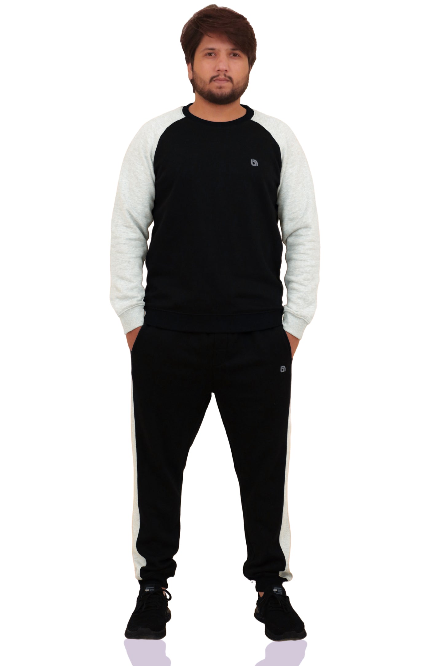 Bahob® Mens Tracksuit Set 2 Piece Sweatshirt and Joggers for Men Fleece Tracksuit Sets Gym Casual Exercise Running Sport Lounge Wear