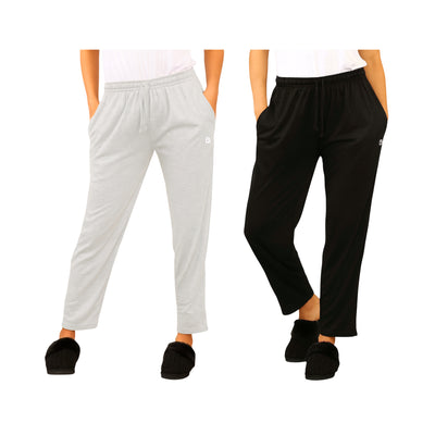 Bahob® 2 Pack Women's Pyjama Bottoms Womens Pants Soft Lounge Pants Sleep Pajama Bottoms with Pocket Women's Sleepwear Trousers S-XXL