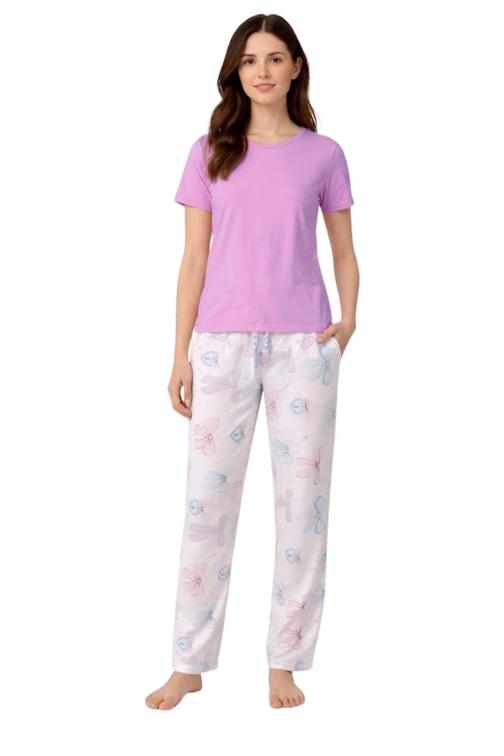 Women's Pyjamas Set Short Sleeve Cotton Printing Pjs Loungewear Soft Nightwear Sleepwear Set with Pockets Ladies Pjs Set S-XXL