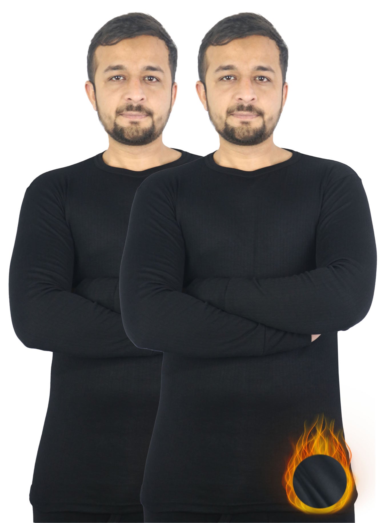 Bahob® Pack of 2 Men's Thermal Long Sleeve Half Sleeve Top , Warm Underwear  Lightweight Ultra Soft Thermal Top S-XXL. - Bahob