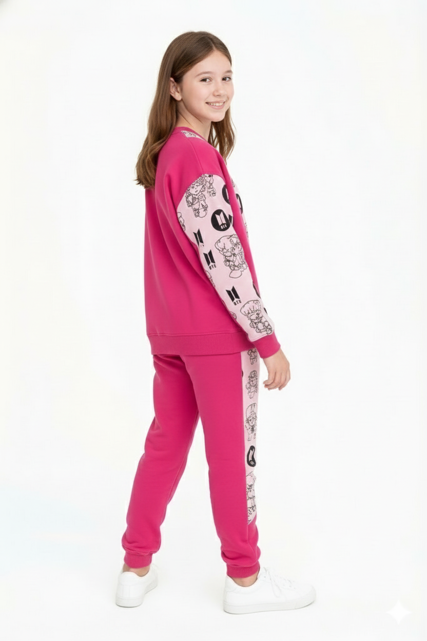 Bahob® Girls 2 Piece Sweatshirt & Jogging Bottoms Tracksuit Set