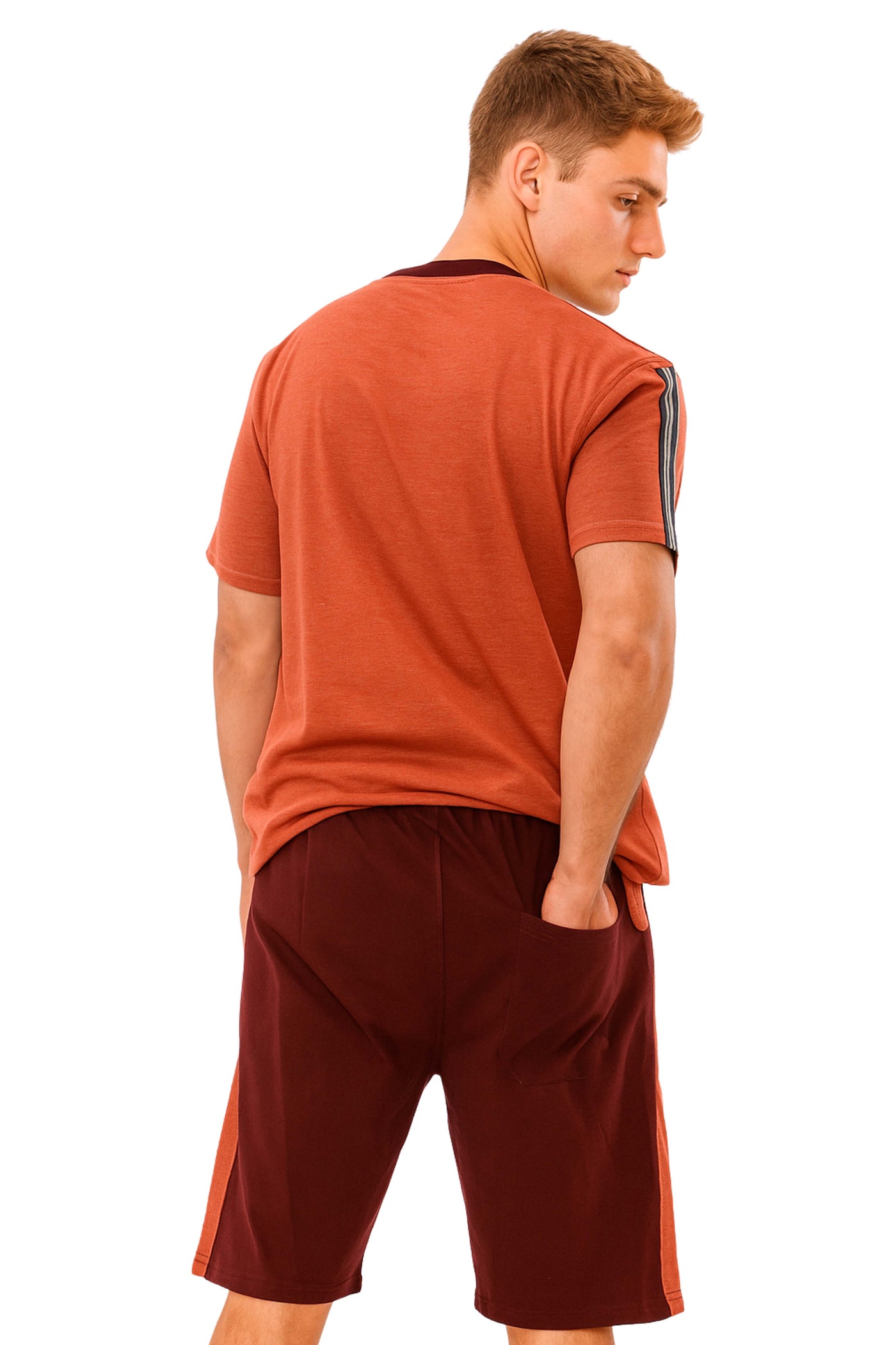 Bahob® Men's Short Pyjama Sets Soft Cotton Men's Short PJs, Sleepwear Nightwear Set for Men