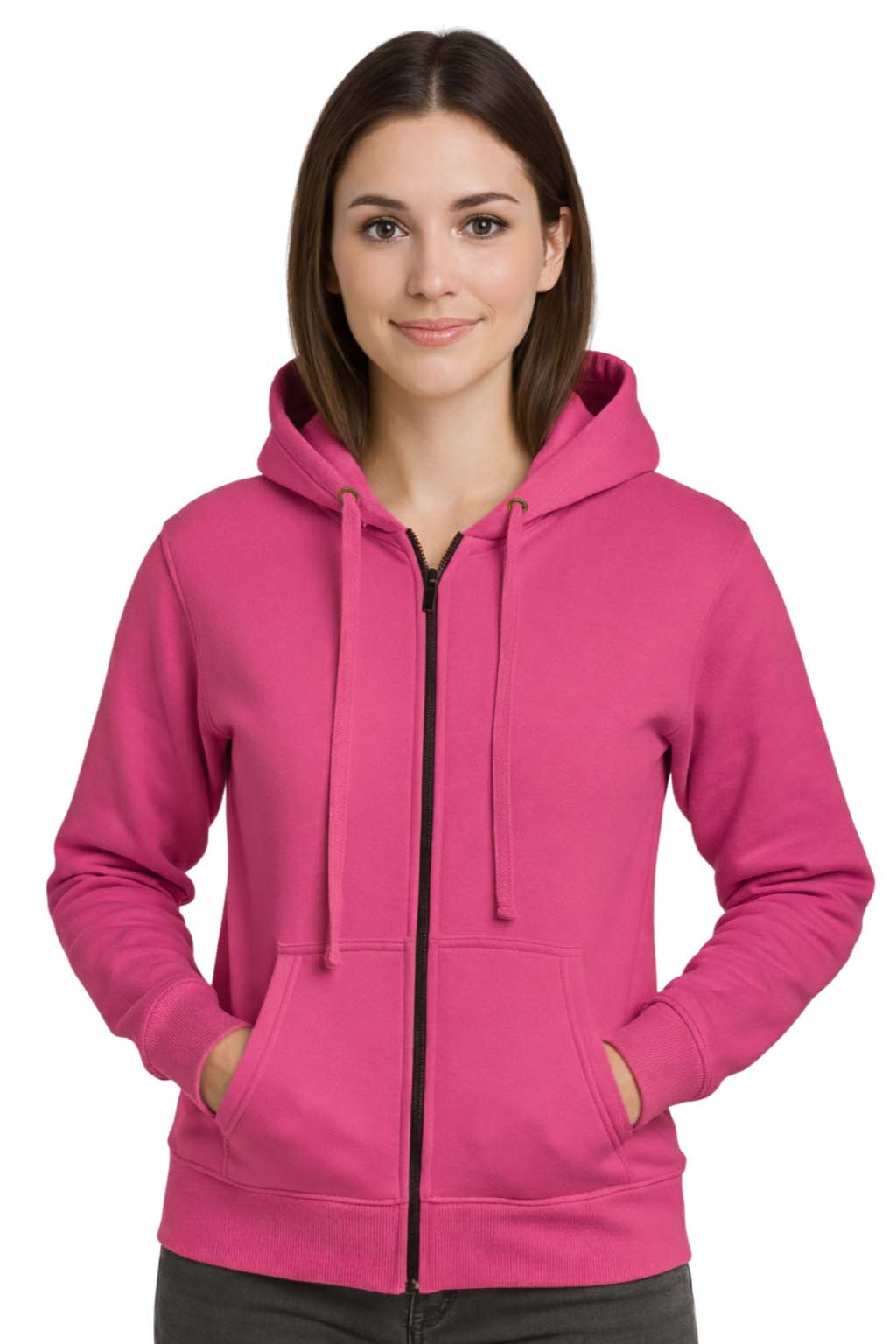 Bahob® Womens Ladies Plain Zip Up Hoodie Long Sleeve Sweatshirt Full Zip Top Soft Jumper Jacket Hoodies Top S-3XL