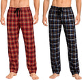 2 Pack Men's Cotton Woven Pyjama Bottoms Check Lounge Pants Nightwear Checked Pyjama Bottoms Sleepwear Loungewear S-3XL