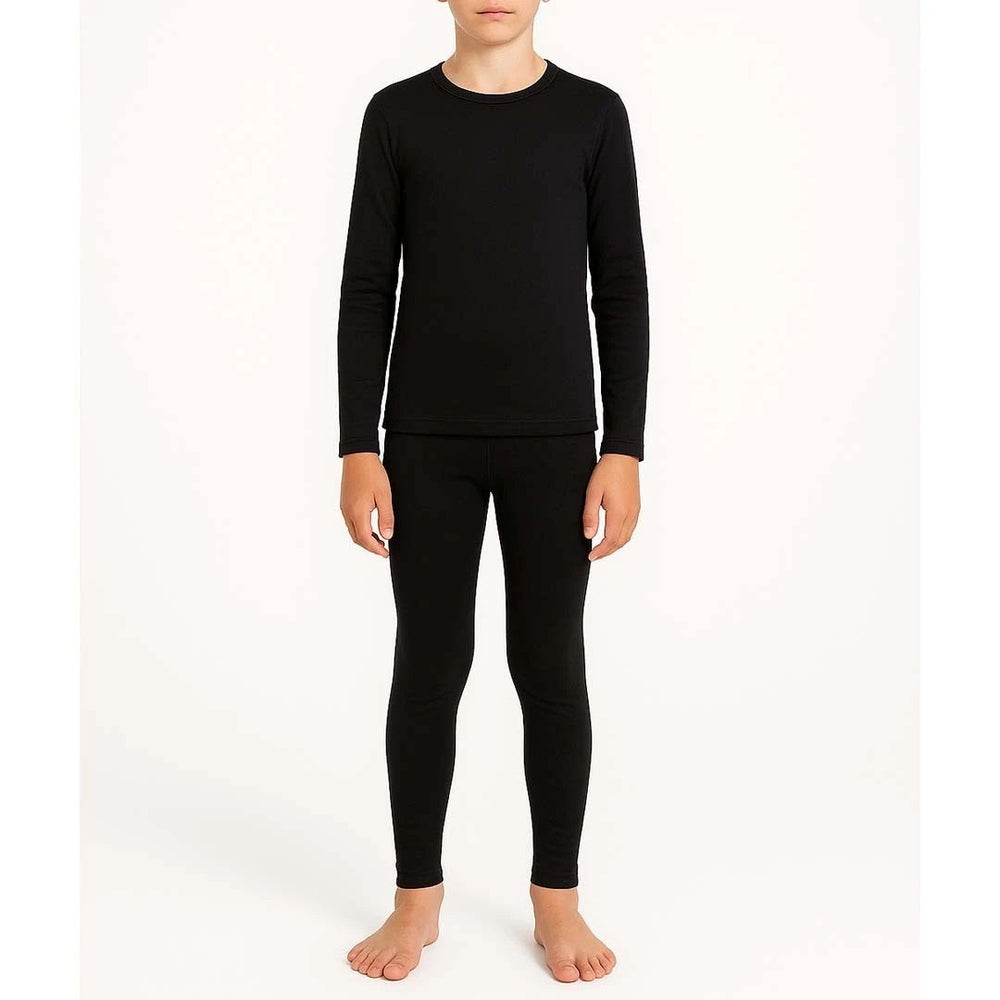 Boys Thermal Long Johns Set - Long Sleeve Shirt & Pants - 60% Cotton - Ages 5-14 UK