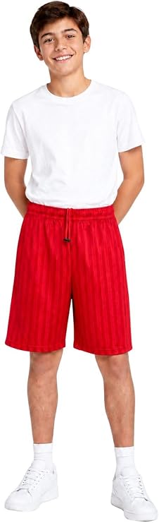 2 Pack Boys Girls Unisex Shadow Stripe Gym Sports Football Games School PE Shorts 5 to 14 Years