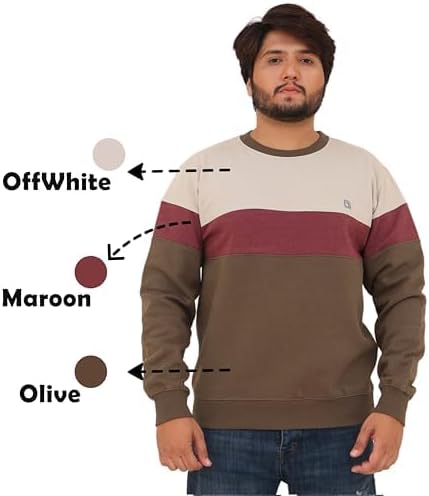 Bahob® Men's Fleece Crew Neck Sweatshirt Pullovers Long Sleeve Jumper, Sweater S-3XL
