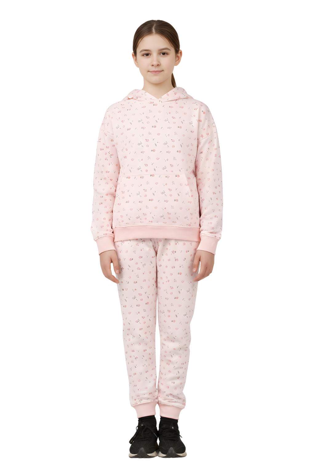 Bahob® 1 & 2 Pack Girls Tracksuits Set Printed Hoodie and Tracksuit Jogging Bottoms, Kids Track Suits Activewear Sets for Girls 5-14 Years