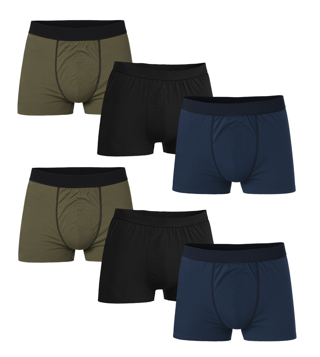 Bahob® Pack Of 6 Men's Boxers with Elastic Waist Shorts Underpants Trunks For Men's Soft Comfortable Men's Underwear S-3XL