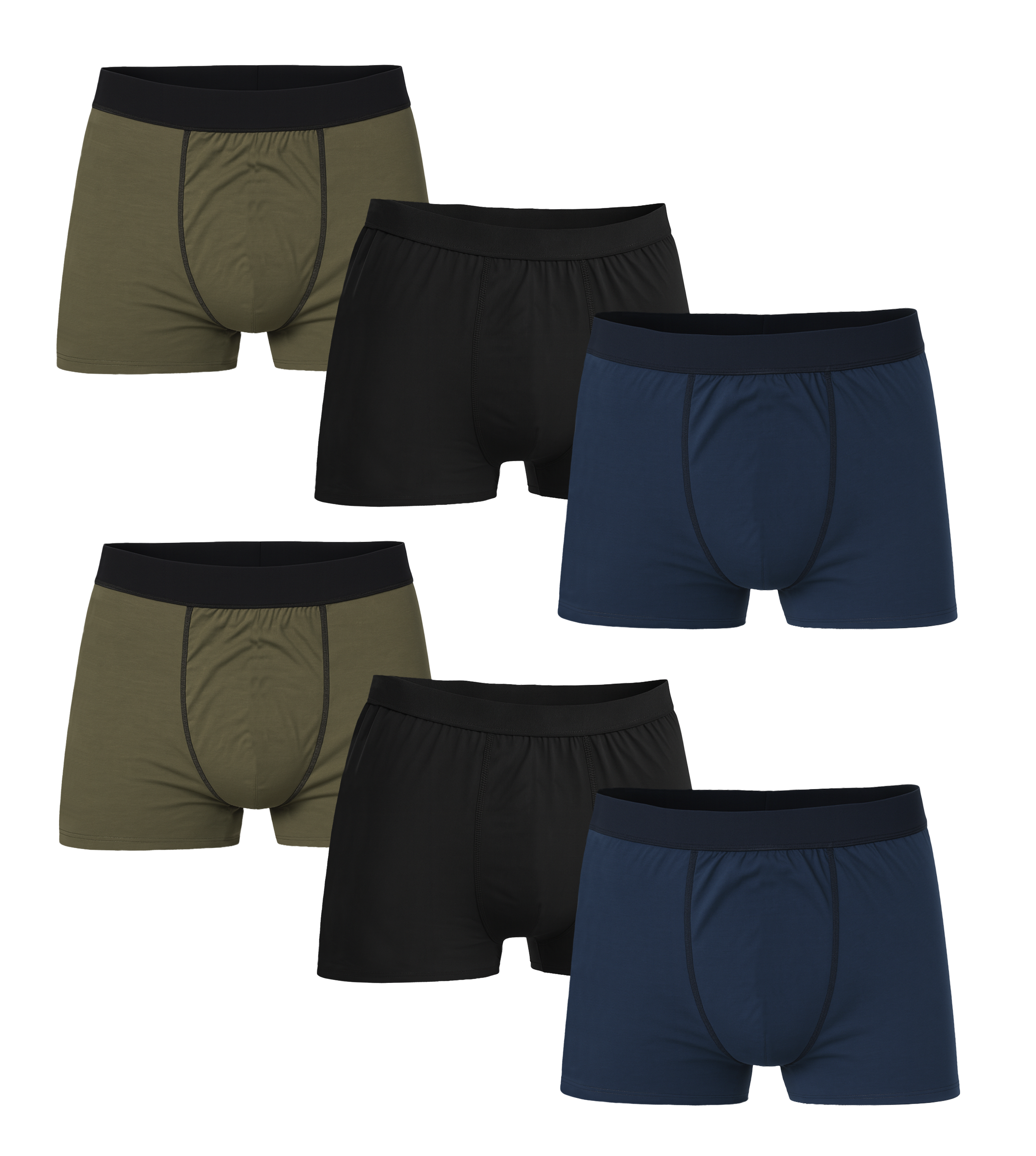 Bahob® Pack Of 6 Men's Boxers with Elastic Waist Shorts Underpants Trunks For Men's Soft Comfortable Men's Underwear S-3XL