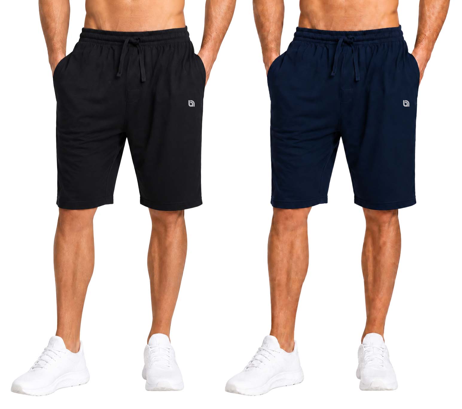 Bahob® Men's Jersey Short with Pockets Cotton Summer Elasticated Waistband Jogging S-3XL