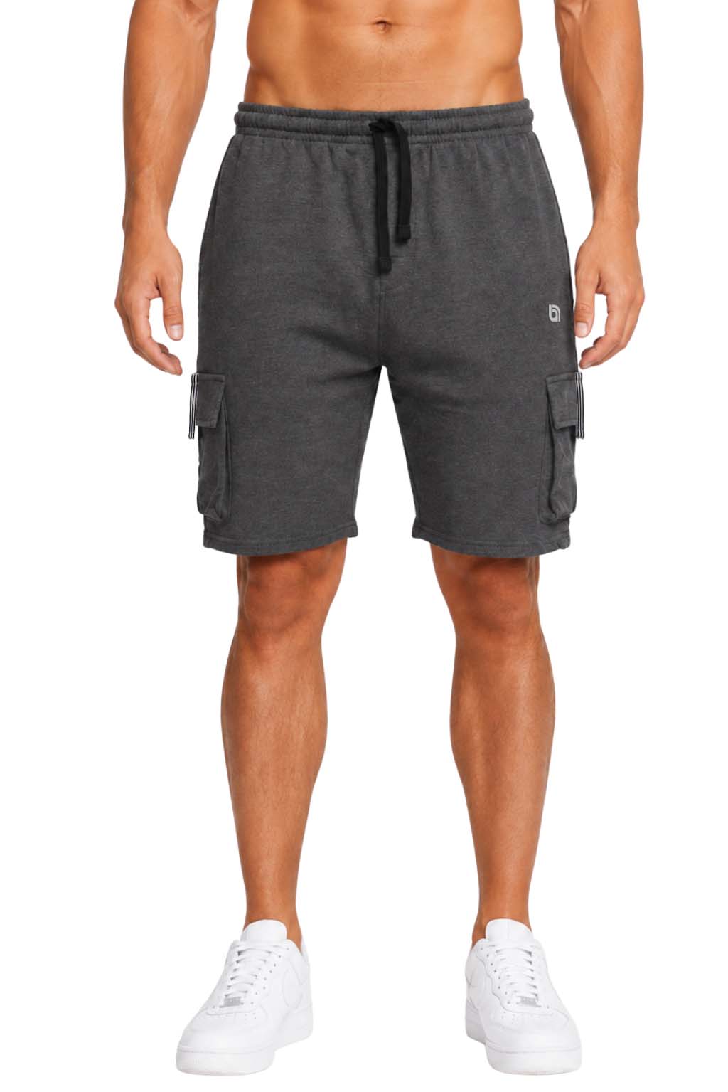 Bahob® Men's Fleece Short, Summer Casual Shorts Cotton with Elasticated Waistband Jogger Shorts S-XXL