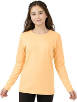 Bahob® Girls Long Sleeve T-Shirt 3 Pack Shirt for Girls Lightweight Soft Comfort Fit Round Neck Tee Shirt 5-14 Years