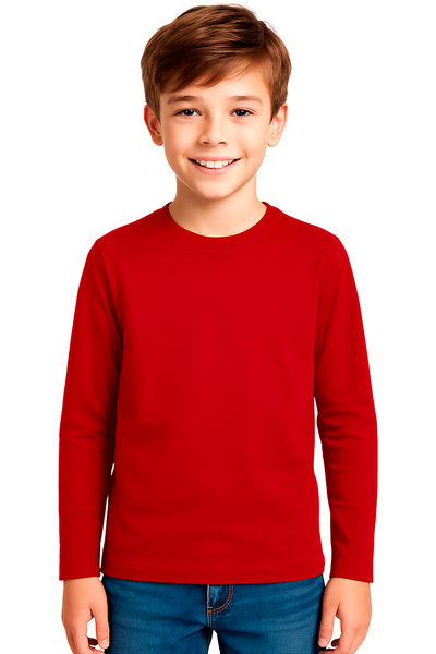 3 Pack Boys Girls Long Sleeved Top Round Neck Kids T Shirts Soft Cotton PE Top 5-14 Years