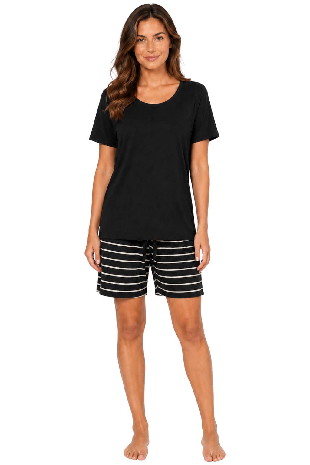 Women's Pajama's Sets with Shorts Ladies Pajama's Cotton Short Sleeve Soft 2 Pieces Pjs Set Summer Loungewear Sleepwear Nightwear for Women S-XXL