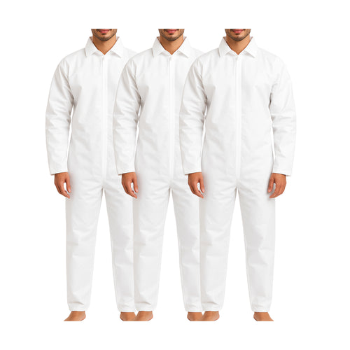 1 & 3 Pack Protective Disposable Overall Paper Boiler Suit Coveralls Protection Suit Cuffs and Ankles