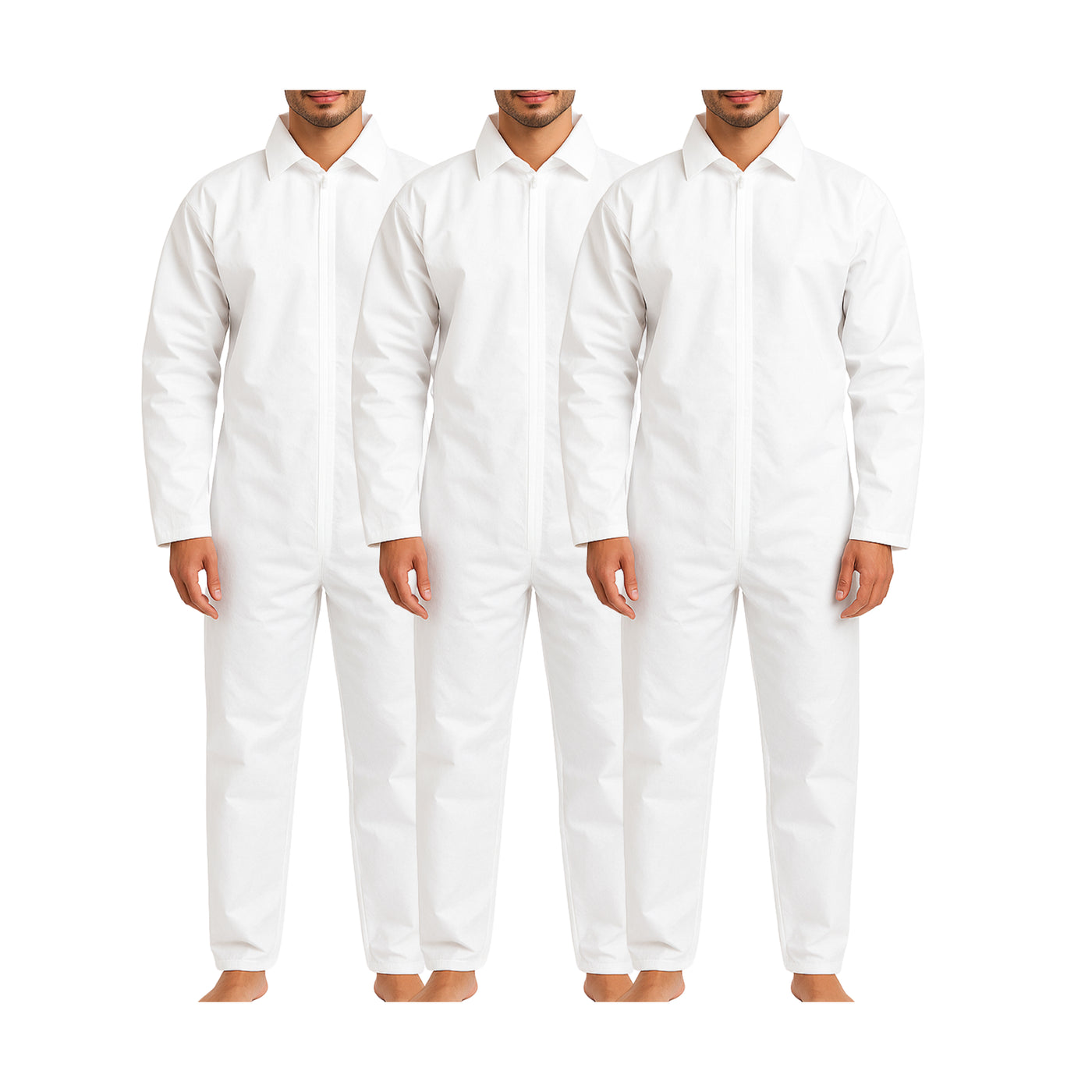 1 & 3 Pack Protective Disposable Overall Paper Boiler Suit Coveralls Protection Suit Cuffs and Ankles