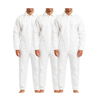 1 & 3 Pack Protective Disposable Overall Paper Boiler Suit Coveralls Protection Suit Cuffs and Ankles