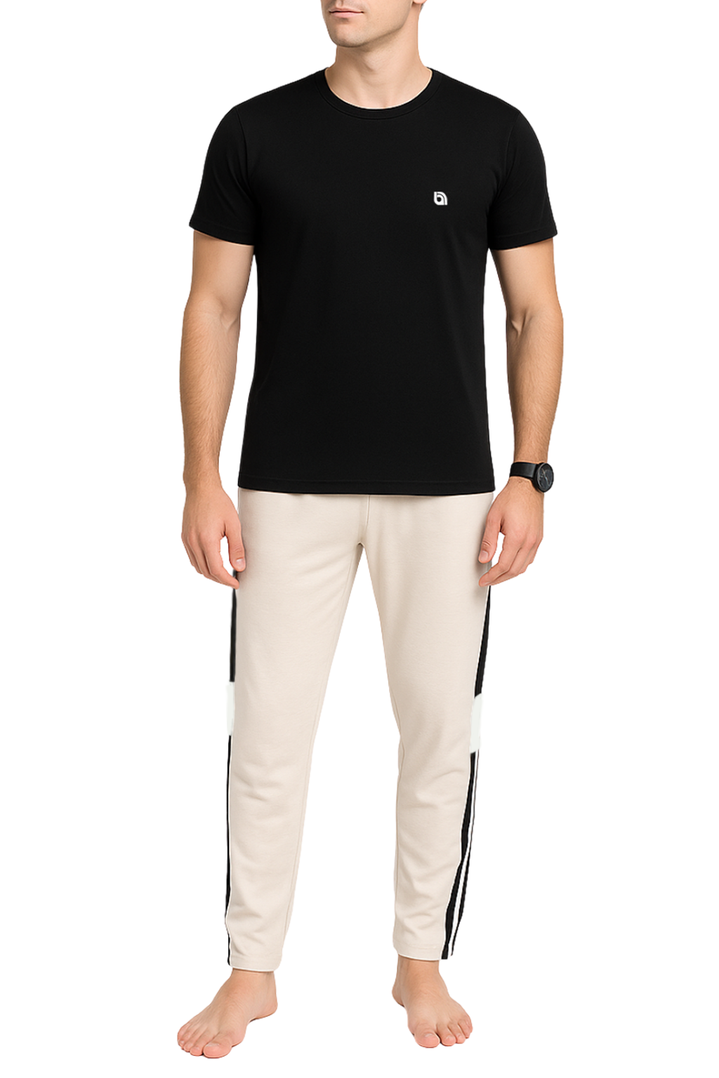 Bahob® Men's Pajamas Sets, Plain Short Sleeve Top and Bottoms Loungewear Set Soft Cotton Sleepwear Suits Nightwear For Mens S to 3XL