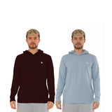 2 Pack Men's Lightweight Jersey Pullover Hoodie Long Sleeve Hooded T-Shirt for Gym & Everyday Wear S-3XL