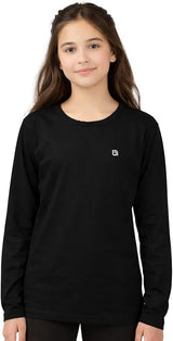 Bahob® Girls Long Sleeve T-Shirt 3 Pack Shirt for Girls Lightweight Soft Comfort Fit Round Neck Tee Shirt 5-14 Years