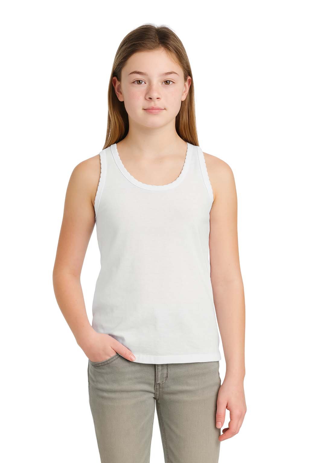 Bahob® 6 Pack Girl's Underwear Vests Soft Cotton Tank Tops Kids Sleeveless Vests Undershirts Cotton 5-14 Years