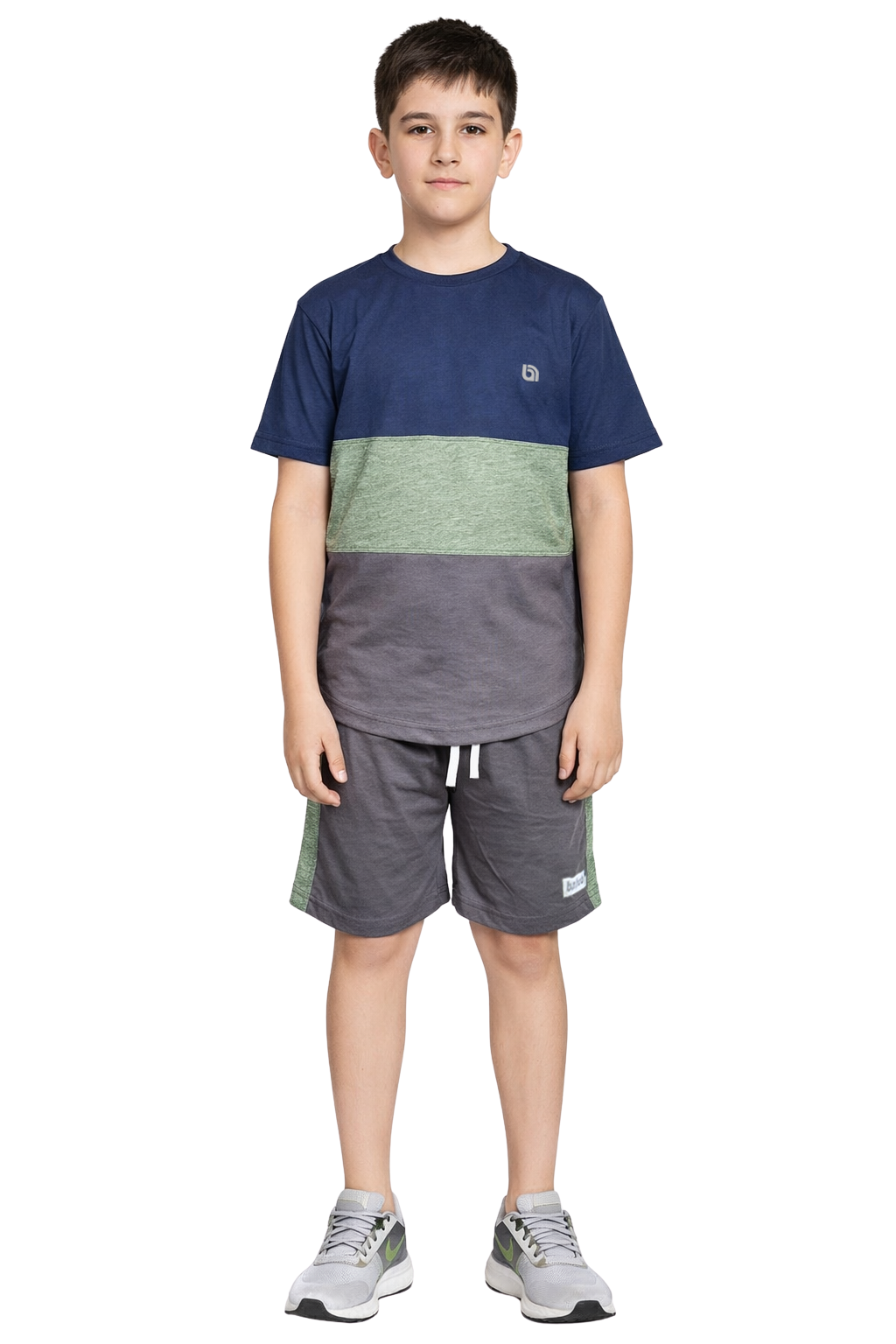 Bahob® Kids Short Set Top & Shorts Set Short Sleeves T Shirt Contrast Kids Short Set Top & Shorts Set Short Sleeves T Shirt Contrast Paneled Sports Summer Two Piece Outfit Set Children 3-14 Years