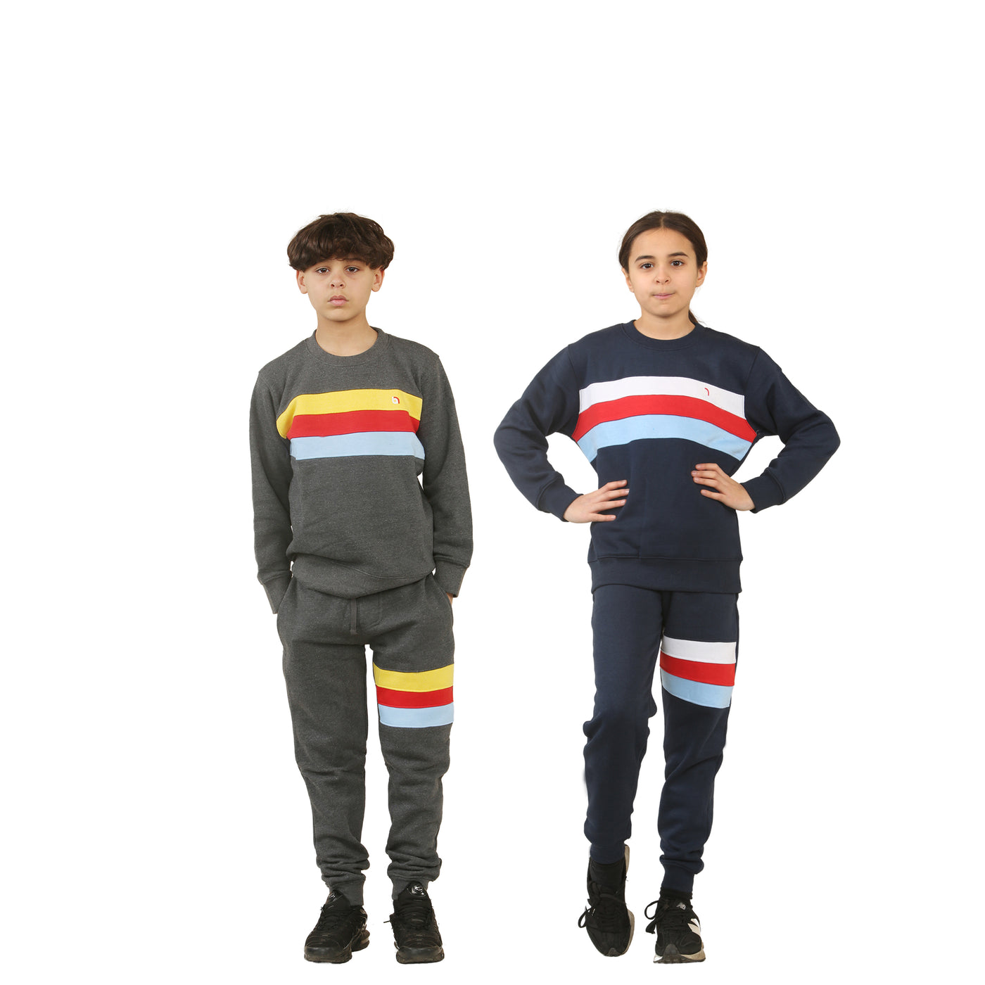 Bahob® 1 & 2 Pack Boys Girls Tracksuit, Unisex Jumper Sweatshirt and Jogger Bottoms Tracksuit Set for Kids 3-14 Years