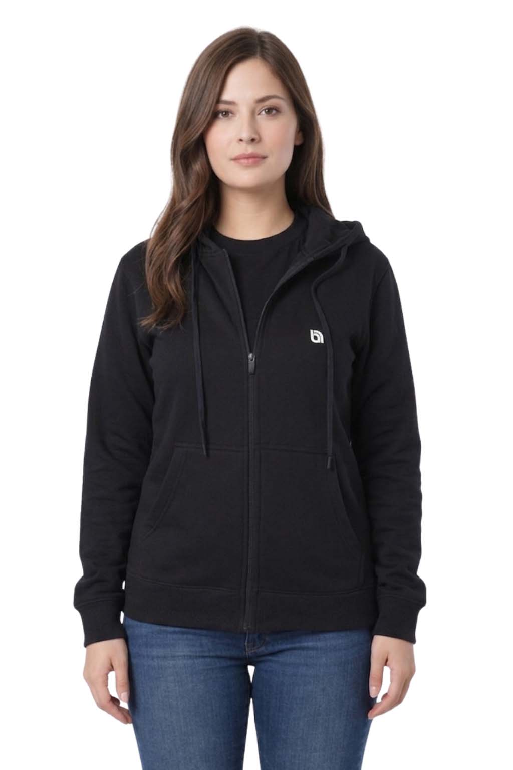 Bahob® Womens Ladies Plain Zip Up Hoodie Long Sleeve Sweatshirt Full Zip Top Soft Jumper Jacket Hoodies Top S-3XL