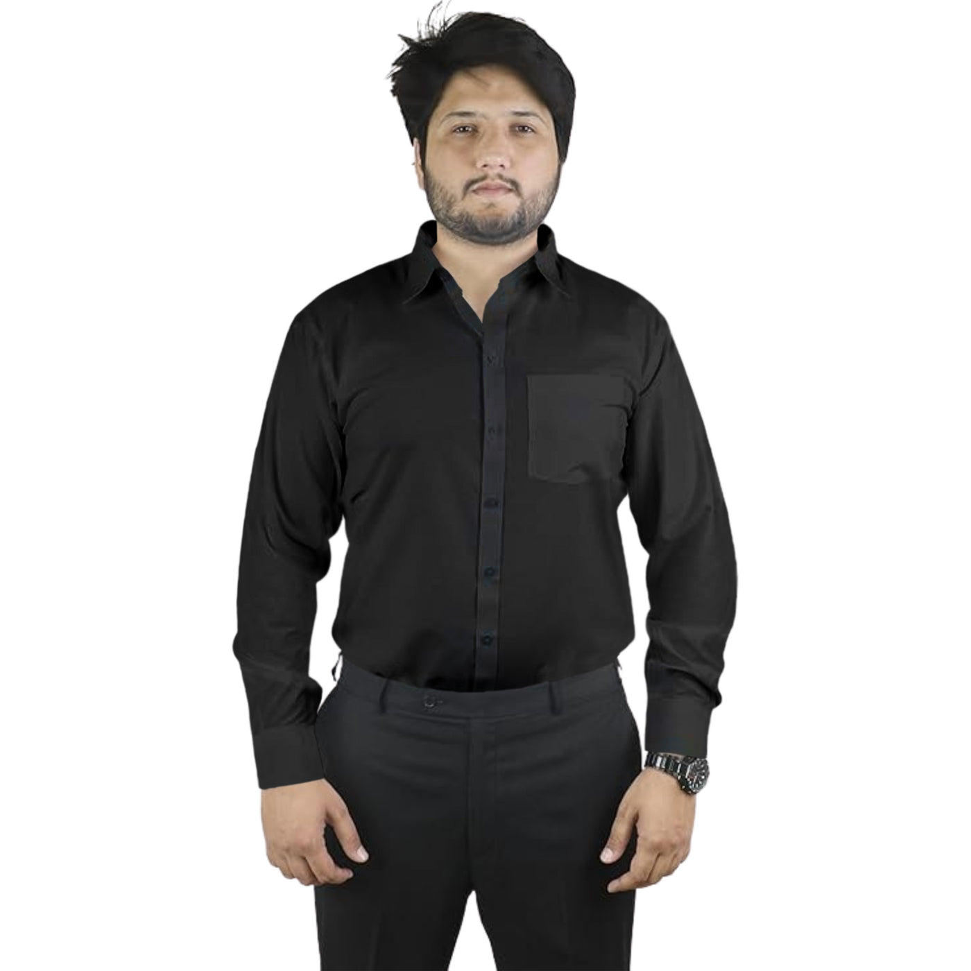 Bahob® Men's Formal Dress Shirt Long Sleeve Mens Dress Shirt 100% Cotton Plain Business Wedding Work Causal Button Down Shirts for Men with Pocket S-3XL