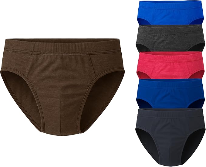 Bahob® 6 Pack Men's Underwear Briefs Ribbed Slips, Ultra Soft Sports Cotton Blend Slips Briefs