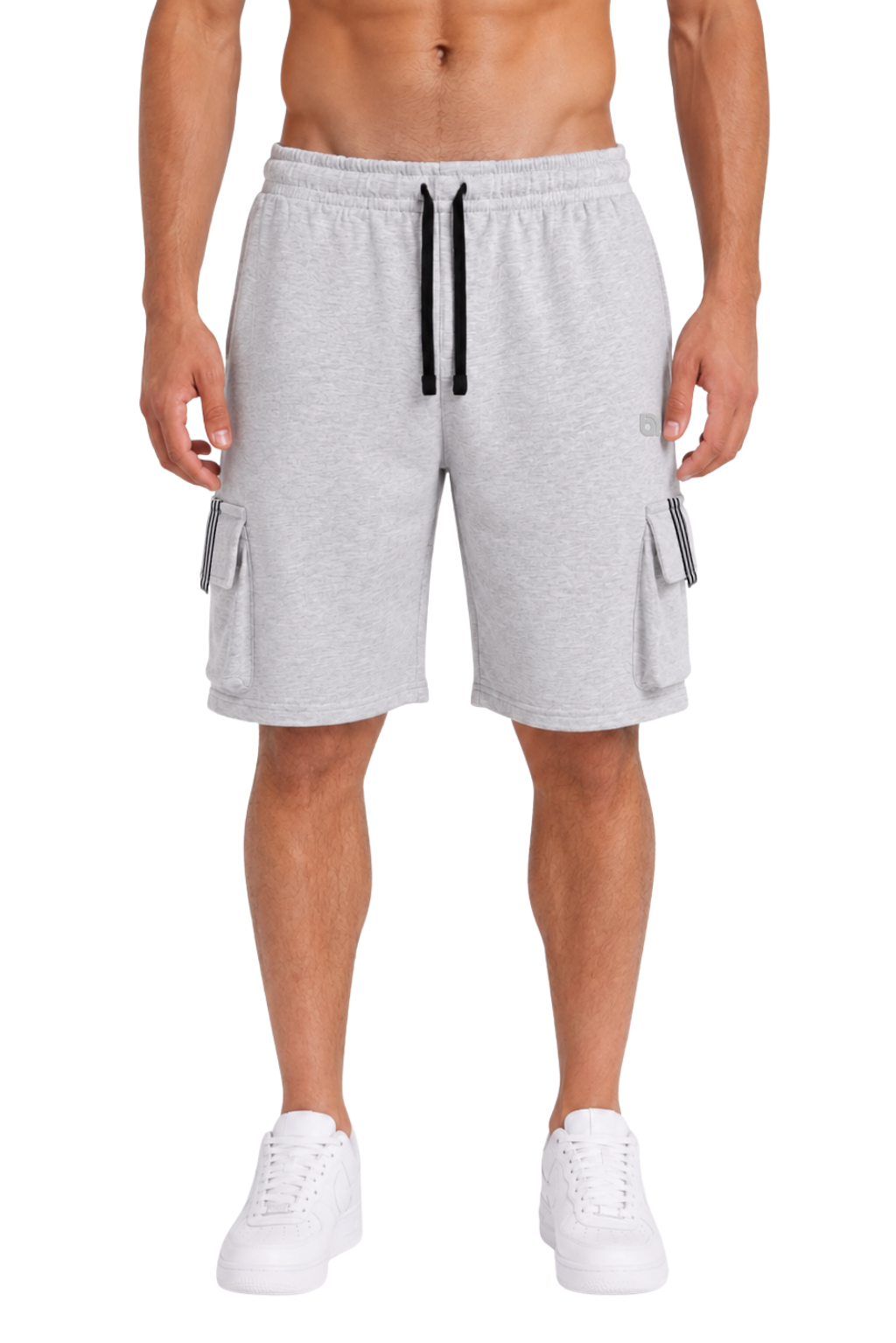 Bahob® Men's Fleece Short, Summer Casual Shorts Cotton with Elasticated Waistband Jogger Shorts S-XXL