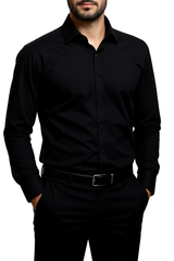 Bahob® Men's Formal Dress Shirt Long Sleeve Mens Dress Shirt 100% Cotton Plain Business Wedding Work Causal Button Down Shirts for Men with Pocket S-3XL